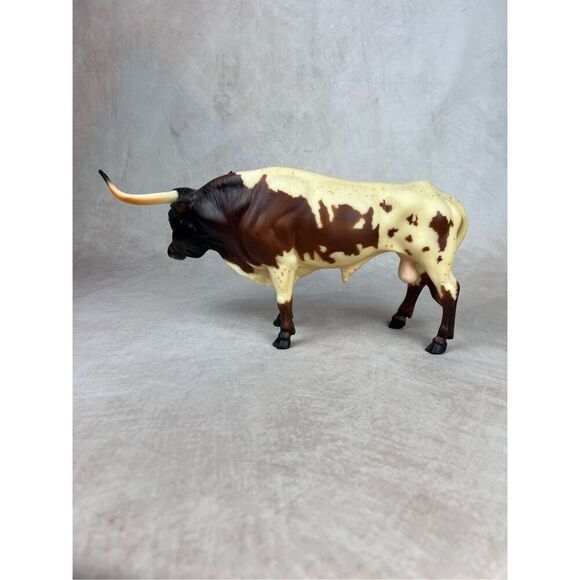 Vintage Breyer Chestnut Pinto Longhorn Bull - Picture 6 of 13